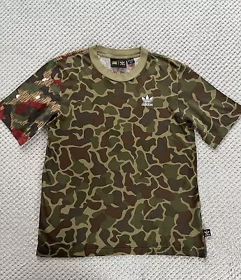 Buy Adidas Originals X Pharrell Williams T Shirt  Hiking Camouflage Green Size XS • 16£