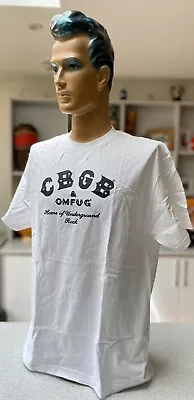 Buy Cbgb & Omfug White T-shirt Men Home Of Underground Rock Size L-xl • 15.99£