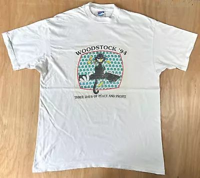 Buy Vintage Woodstock 94 Three Days Of Peace And Profit T-shirt Size XL • 30.80£