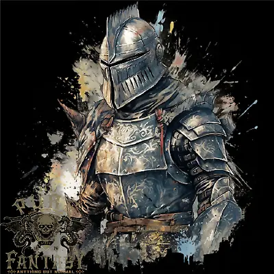 Buy A Fantasy Medieval Knight In Armour Mens Cotton T-Shirt Tee Top • 10.75£