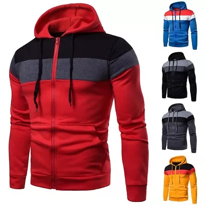 Buy Stylish Hoodies Hoodies Casual Tops Coat Winter Hooded Zip Up Jacket Men • 25.39£