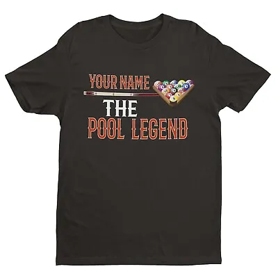 Buy PERSONALISED Pool T Shirt YOUR NAME The POOL LEGEND Gift Idea Player Pub Funny • 11.16£