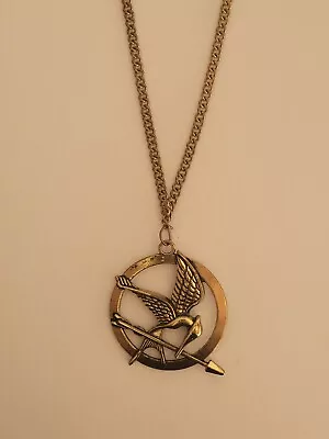 Buy Golden Coloured Mocking Jay Hunger Games Merchandise Necklace • 2.99£