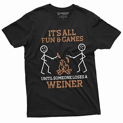 Buy Funny Camping Outdoors T-shirt BBQ Grilling Wiener T-shirt Humorous Shirt • 15.99£