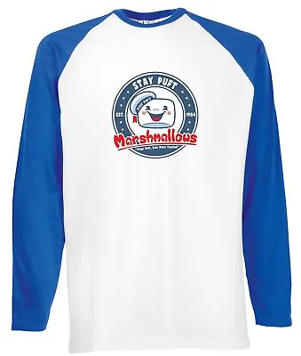 Buy Puft Marshmallows Mens Long Sleeve Baseball T-Shirt Ghostbusters Inspired • 15.99£