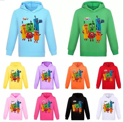 Buy Kids Boys Girls Funny Blocks Number Hoodies Jumpers Sweatshirt Pullover Gifts UK • 8.49£