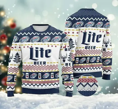 Buy Miller Lite Beer Christmas Ugly Sweater, Miller Lite Beer 3D All Over Print Xmas • 44.18£