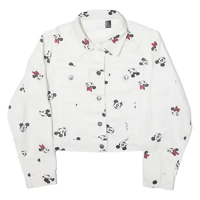 Buy DISNEY Mickey Mouse Girls Denim Jacket White M • 19.99£