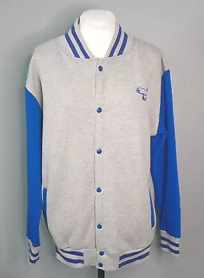 Buy Thorpe Park Unisex Varsity Jacket Size L Blue & Grey Fleece Baseball • 12.99£