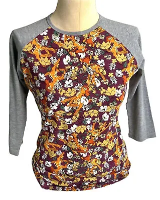 Buy LuLaRoe Randy Jersey Top Shirt Disney Bambi  Sz S Tee Graphic Flower Core Gray • 17.37£