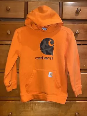 Buy CARHARTT Distressed Hoodie Orange Youth Medium 10/12 As Is (u2)  • 13.61£