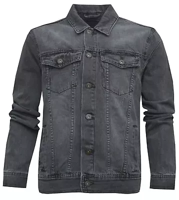 Buy Mens Denim Jacket 100% Cotton Button Up Classic Jean Casual Ex Store XS - 5XL • 14.99£