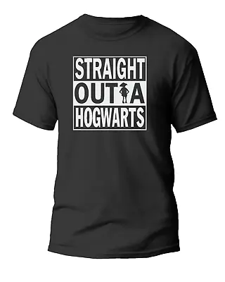 Buy Harry Potter Straight Outta Hogwarts T-shirt Black Custom Printed Adults • 15.95£