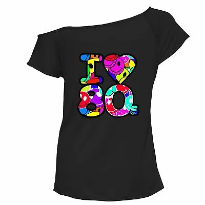 Buy  I Love The 80s T-Shirt 80's Outfit  Fancy Dress Up Party Top Lot 8-10-12-14-26 • 7.90£