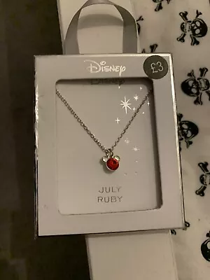 Buy Disney Mickey Mouse Necklace July Birthstone • 3£