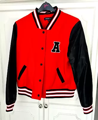 Buy Marks And Spencer Limited Edition Black And Red Varsity Style Jacket Size 16 • 34.99£