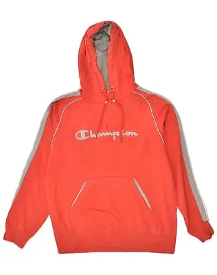 Buy CHAMPION Mens Graphic Hoodie Jumper Large Red Cotton JX03 • 14.67£