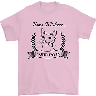 Buy Home Is Where Your Cat Is Funny Kitten Mens T-Shirt 100% Cotton • 9.48£