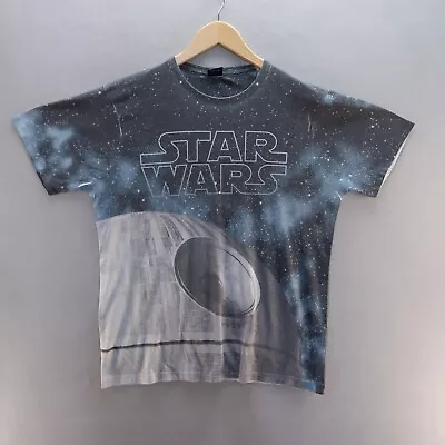 Buy Star Wars T Shirt Large All Over Print Darth Star Graphic Print Mens • 8.54£