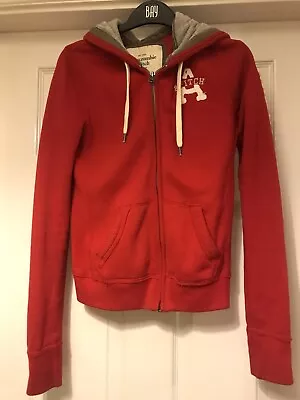 Buy Abercrombie & Fitch Christmas Red Zip Hoodie - Excellent Condition - Size XS • 10£