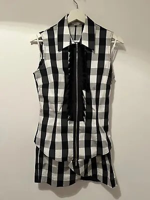 Buy Karen Millen Plaid Skirt And Shirt Set Uk Size 10 %81 COTTON Exc Con. • 99.90£
