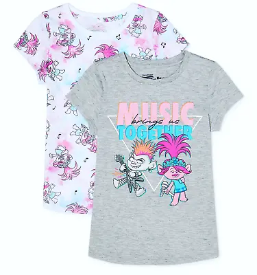 Buy Girls' Trolls Graphic Short Slv T-Shirts - 2-Pack XS New • 14.46£