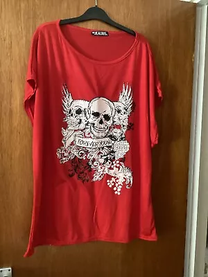 Buy Ladies Skull Print T Shirt Size S/m  • 2£