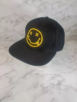Buy NIRVANA Smiley Baseball Cap Black Adjustable  • 12.99£