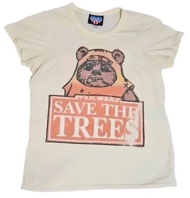 Buy Retro Star Wars Save The Trees Wicket Ewoks Womens M TShirt Junk Food USA Cotton • 18.12£