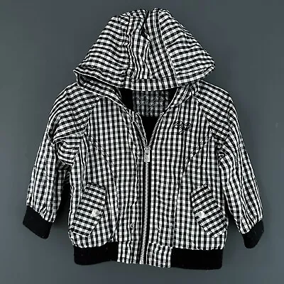 Buy Baby K Girls Boys Myleene Klass Black White Checked Hooded Jacket 12-18 Months • 1.99£