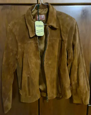 Buy Vintage 90s DESTINY CLOTHING Co Suede LEATHER Brown JACKET M Size BRAND NEW • 132.61£
