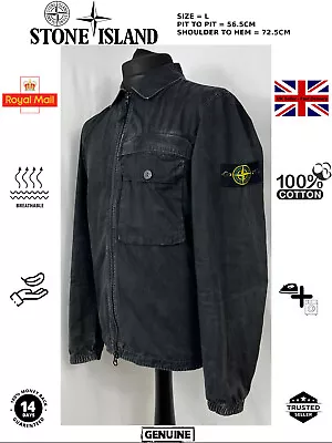 Buy Mens Black Stone Island Overshirt Jacket Coat Thick Cotton Formal Casual Plain L • 144.99£