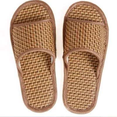 Buy Men Women Summer Slipper Shoes Sandal Bamboo Weed Grass Non-slip Cool Couple • 18.25£