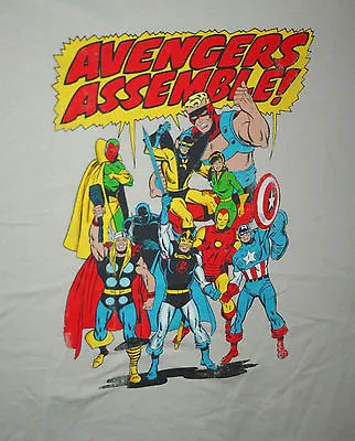 Buy Marvel Comics Classic Avengers Assemble Captain America Hulk T-Shirt New Med Tag • 23.62£