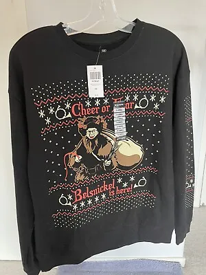 Buy THE OFFICE Dwight Christmas Sweater Black Shirt Belsnickel NEW HOT TOPIC X SMALL • 61.57£