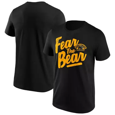 Buy Boston Bruins NHL T-Shirt Men's Fear The Bear Black Top - New • 14.99£