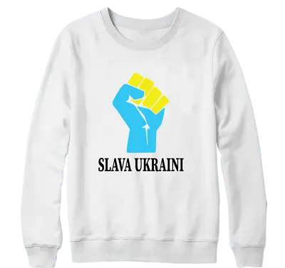 Buy SLAVA UKRAINI Sweatshirt Slogan Heart Ukraine Public Support Ukrainian Humanity • 15.99£