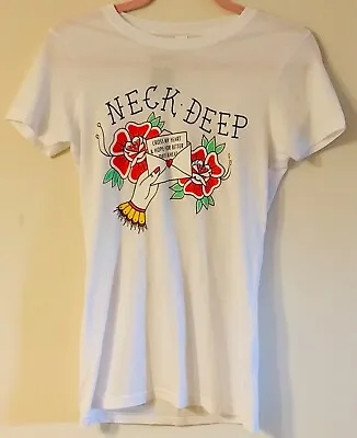 Buy Rock Me NECK DEEP  T SHIRT Tattoo Love Letter. Size S. New, Tag. Unworn Ex Con • 7£