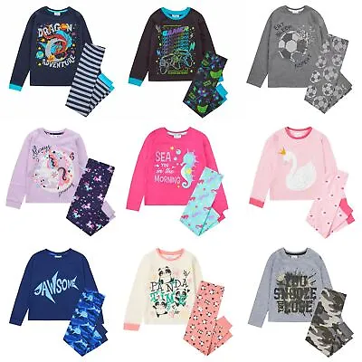 Buy Kids Cotton Pyjamas Boys/Girls Pyjamas Childrens Pyjama PJs Age 2-13 Years • 8.95£