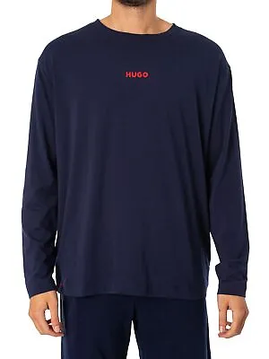 Buy HUGO Men's Linked Longue Longsleeved T-Shirt, Blue • 29.95£
