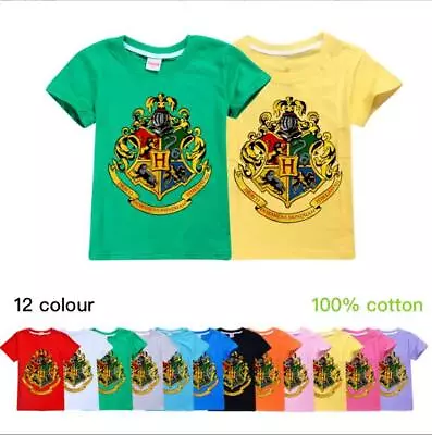 Buy Children's Harry Potter Print Summer New Cotton Short Sleeve T-shirt Novelty Top • 8.72£