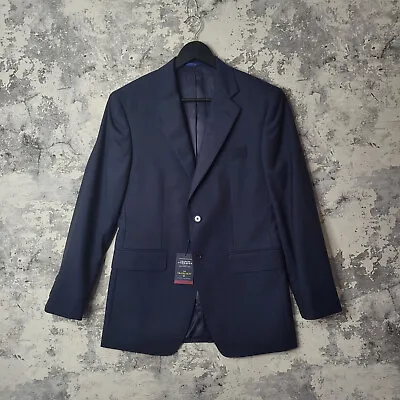 Buy Charles Tyrwhitt Blazer 36S Slim Navy Suit Jacket Super 120s Sharkskin Travel • 59.95£