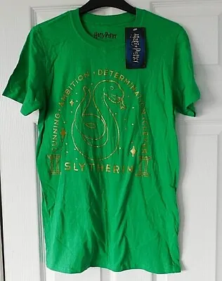Buy HARRY POTTER Green SLYTHERIN Designer Goth T-Shirt Size Small BNWT • 1.95£