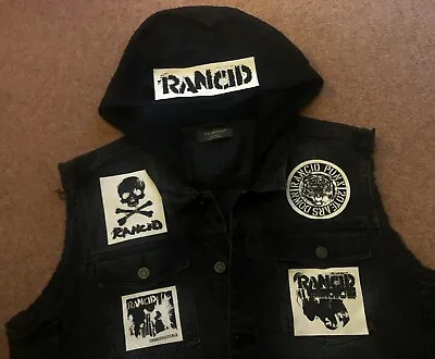 Buy Rancid Punx 20 Years Down Hooligans Punk Rock Denim Cut-Off Battle Jacket XS-XL • 155.66£