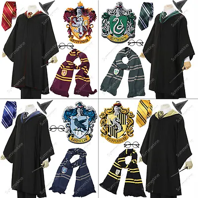 Buy UK Harry Potter Gryffindor Ravenclaw Slytherin Robe Cloak Tie Costume Wand Scarf • 17.59£