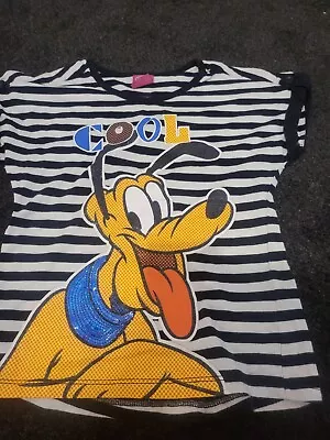 Buy Girls Disney Pluto T Shirt Top 5-6 Years • 1.49£