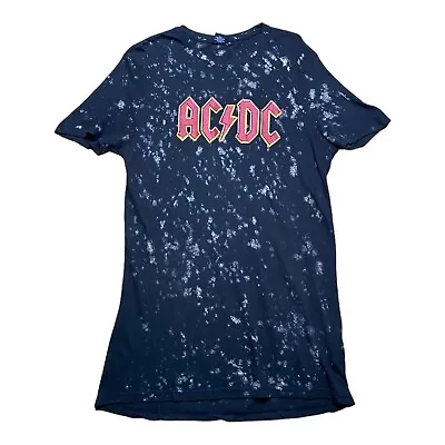 Buy AC DC Tie Dye T-shirt Medium Black Rock Band Music Women’s Good Used Condition • 9£