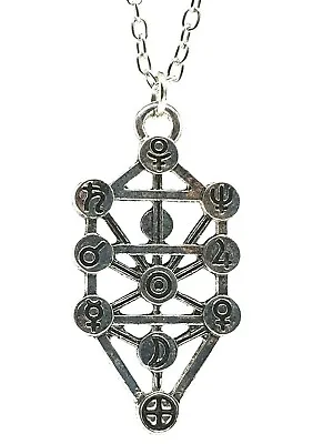 Buy Tree Of Life Kabbalah Pendant Necklace Geometric Silver Jewish Sefirot Jewellery • 5.95£