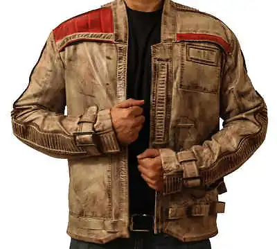 Buy Star Wars The Force Awakens Finn John Boyega Genuine Waxed Leather Jacket • 96.50£