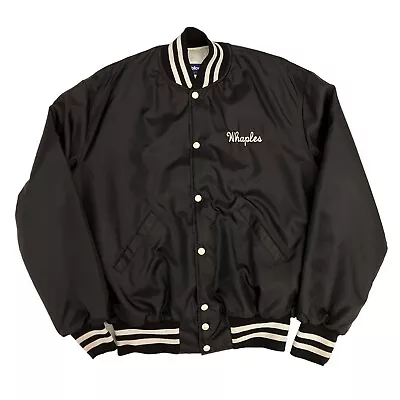 Buy Vintage Holloway Varsity Jacket Black Mens L Nylon Satin USA • 19.99£